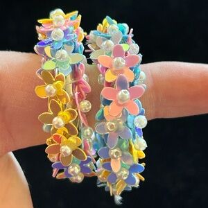 Flower hoop earrings